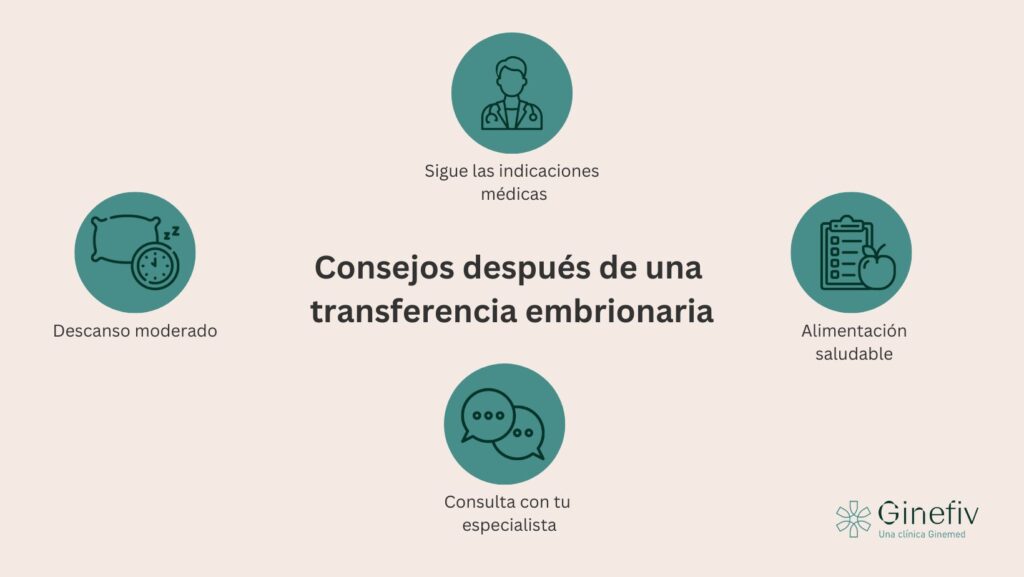 Consejos después de una transferencia embionaria