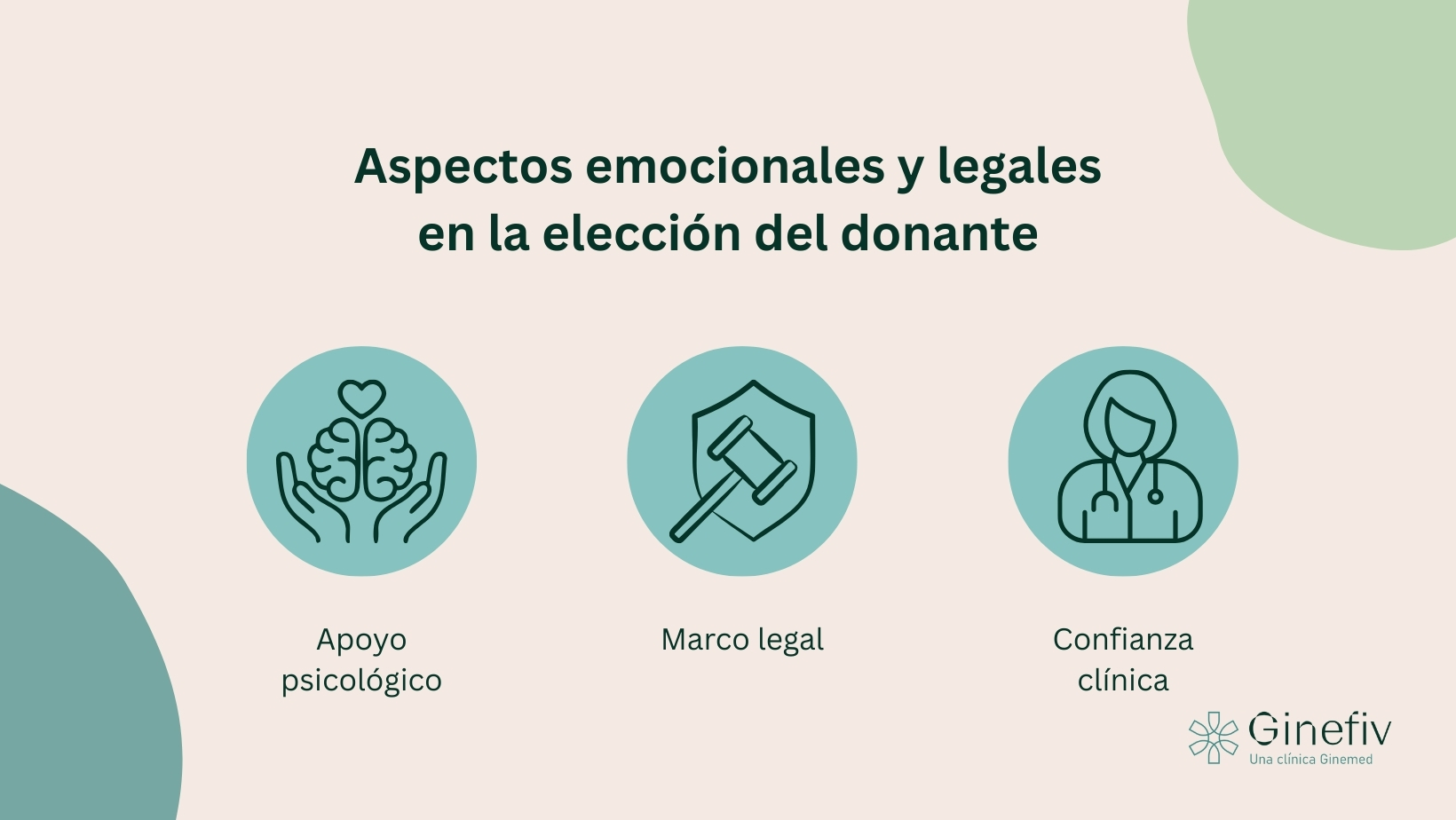 Los aspectos legales y emocionales que más influyen en la elección del donante son el apoyo psicológico, el marco legal y la confianza clínica